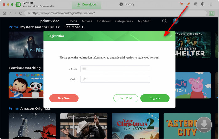 Register TunePat Amazon Video Downloader