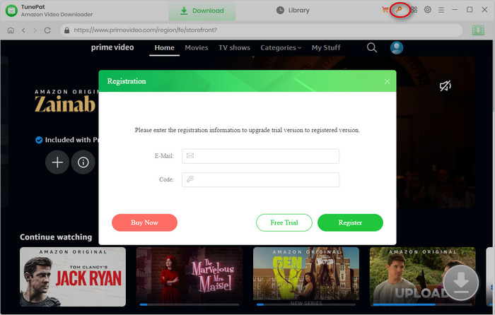 register TunePat Amazon Video Downloader Windows