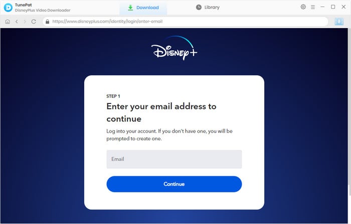 sign in Disney+ on TunePat