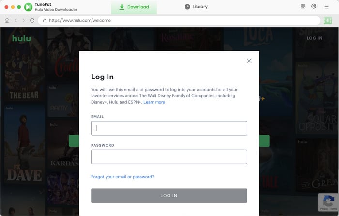 Sign in Hulu on TunePat
