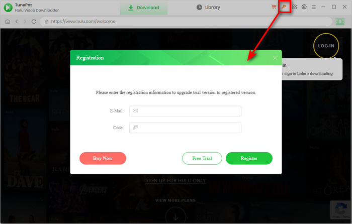 register TunePat Hulu Video Downloader Windows