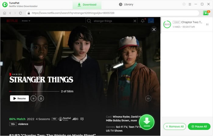 download stranger things from Netflix