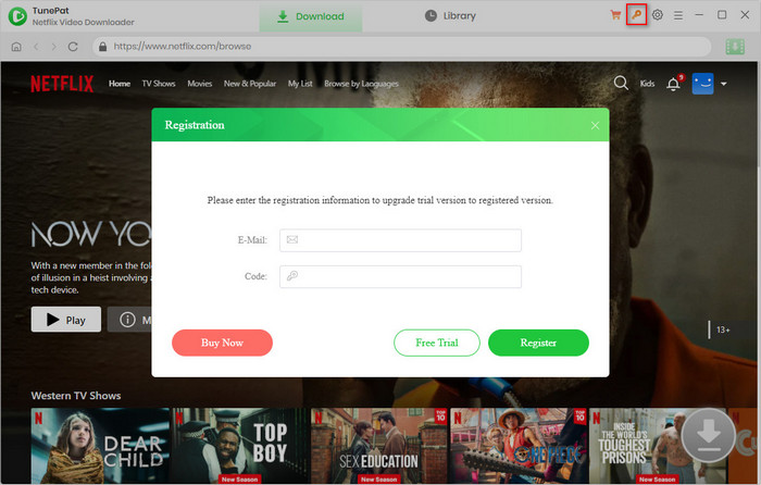 Register TunePat Netflix Video  Downloader
