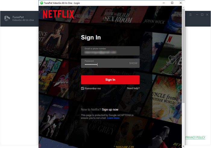 log in to your account
