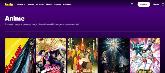 anime dub website: Tubi TV