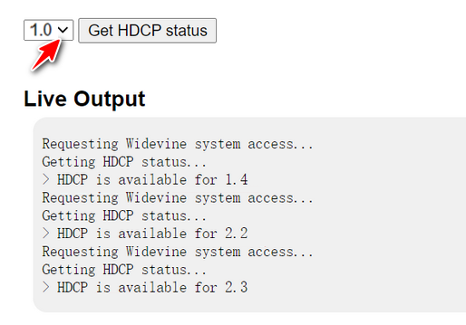 test hdcp status