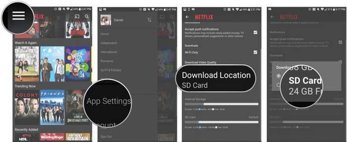 download Netflix to SD card