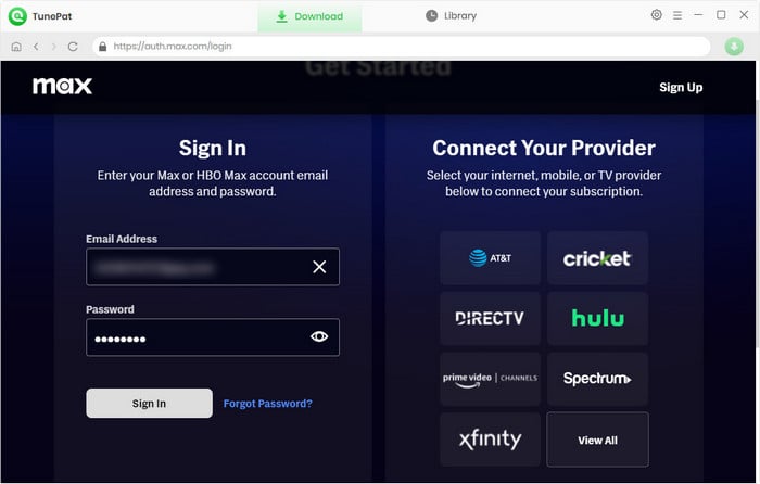 sign in to HBO Max