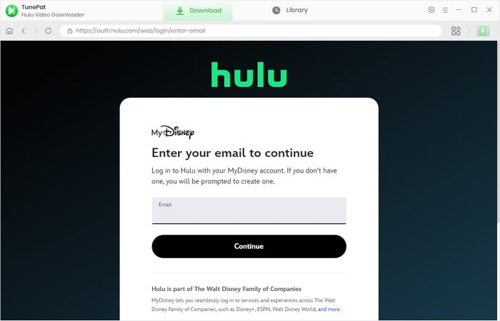 log in to Hulu