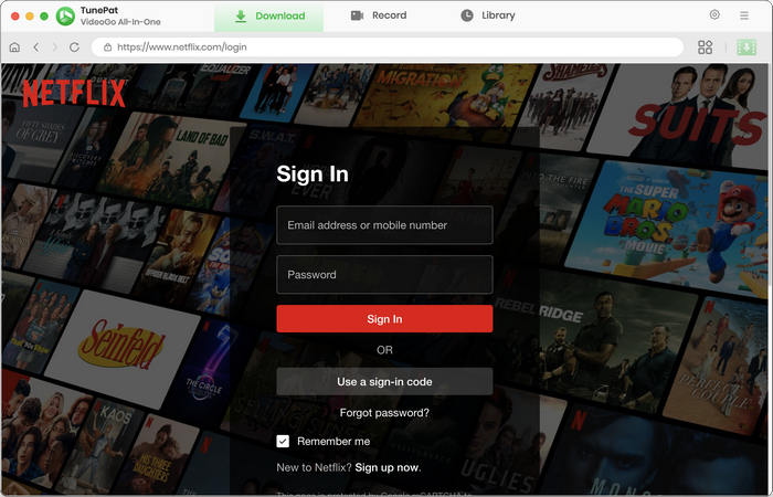 Log in to Netflix