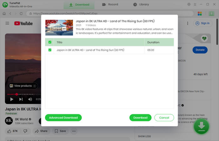 select your favorite youtube videos to download